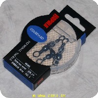 022677149776 - Rapala Swivel Three-way - 2 stk.- Str. 2*4- Holder til 46 kg. - I praktisk æske - RTT1302*4