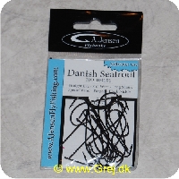 5704011017570 - Danish Seatrout  kroge - Lige øje - Lang special bend - Sort - 20stk - Str. 6