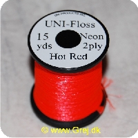 5704041101423 - UNI-Neon Floss - Hot Rød - 15 yards - Neon 2ply