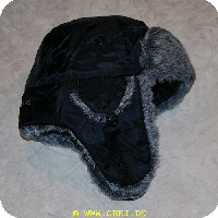 5708389153540 - Korea mis hat - 61 cm - sort med grålig plys - Med øreklapper - L