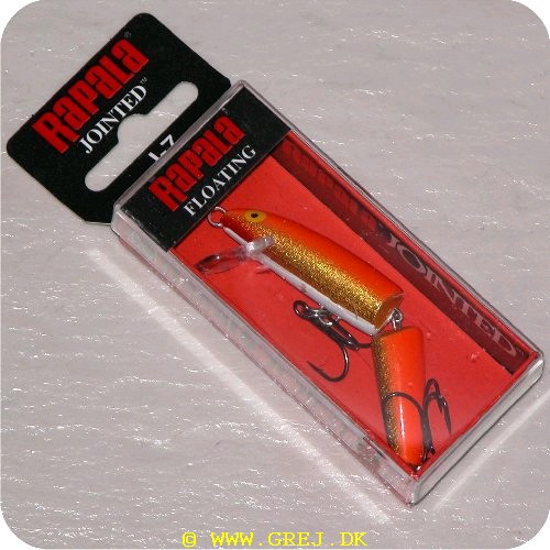 022677003160 - Leddelt wobler fra Rapala<LI>Org. navn - Gold Fl Red<LI>Farve - Fl Rød/Guld/Hvid<LI>Arbejdsdybde - 0.9 - 2.7 meter<LI>Længde 7 cm - vægt 4 gram