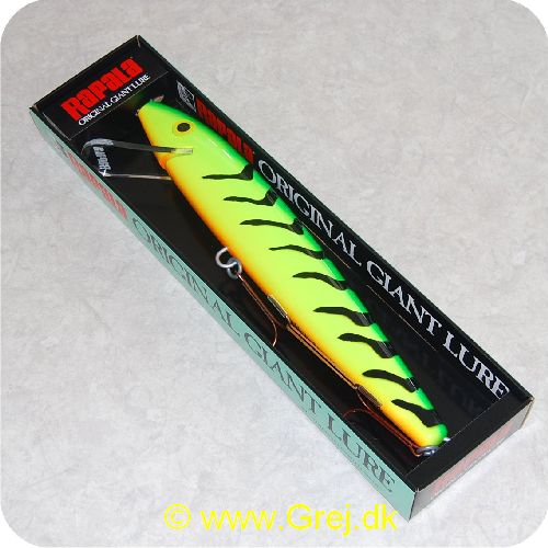 022677119021 - Rapala Original - Firetiger - Til vægpynt/havfiskeri - 80 cm - ca. 1 kg.<BR>
Hav Wobler eller som vægpynt.<BR>Kassen med wobleren måler 81.5*21 cm. Wobleren vejer ca. 1 kg.