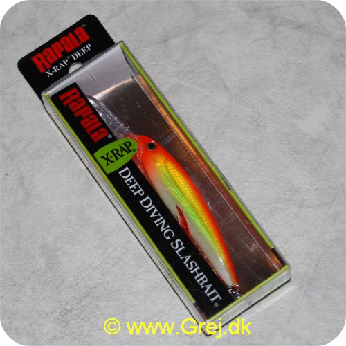022677146362 - Rapala X rap Deep Diving Slashbait - 8cm - 7 gram - Hot Head - Orange/gul - Arbejdsdybde: 1.5-3m