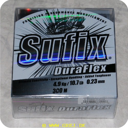 024777371118 - Sufix Daraflex line - 0.20mm - 300m - Brudstyrke: 4.5kg - Farve: Klar - Ekstrem smidig og glat line - Giver problem frie og lange kast <BR><BR>
Påske tilbud: Ta 2 for 150.-