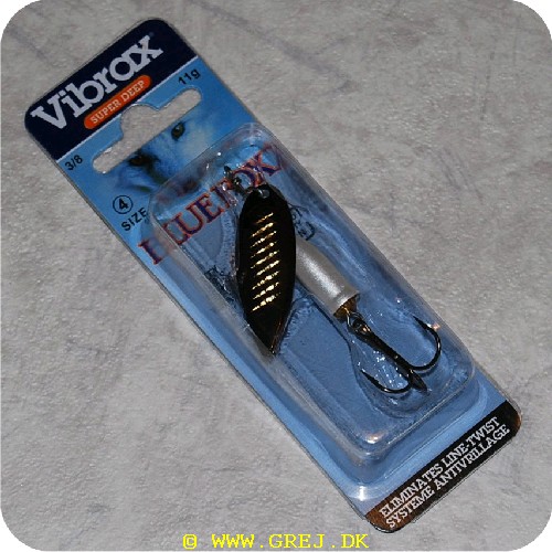 027752106798 - Vibrax Gylden mørk spids blad med krydsstreger - Super Depth - Str. 4