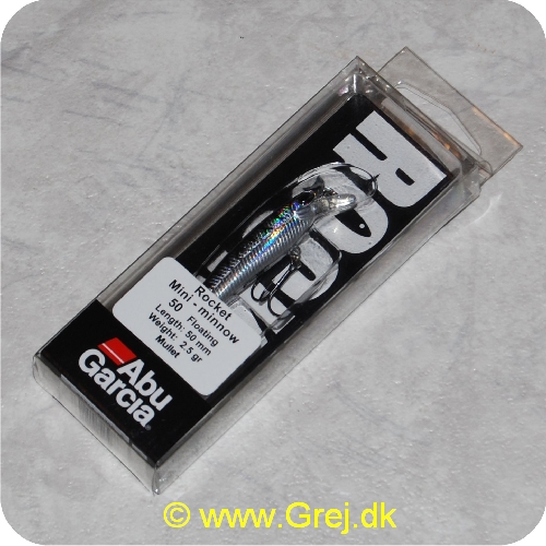 036282912830 - Abu Rocket mini minnow wobler - 5 cm - 2,5 gram - Sort/sølv