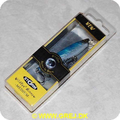 039984067662 - Storm WildEye Minnow Medium - 6 cm - 4 gram - Svømmedybde: 0,8-1,2 meter - Med to skarpe VMC kroge - Blå/sølvgrå