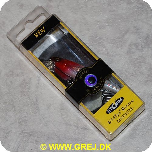 039984067679 - Storm WildEye Minnow Medium - 6 cm - 4 gram - Svømmedybde: 0,8-1,2 meter - Med to skarpe VMC kroge - Klar hvid med rød hoved