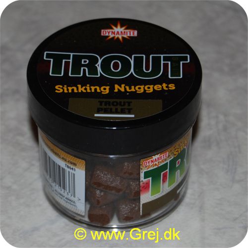 5031745210237 - Dynamite Synkende Trout Nuggets - Trout Pellet(ørredpiller) - Brun - 1 stk nugget på krogen - Store glas (60 gram) - Iøjnefaldende farver - Skaber unikt duftspor