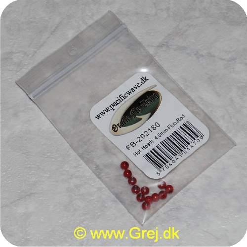 5704041014709 - Hot Heads perler til øjne - 4,0mm - Fluo. Rød - ca. 15 stk