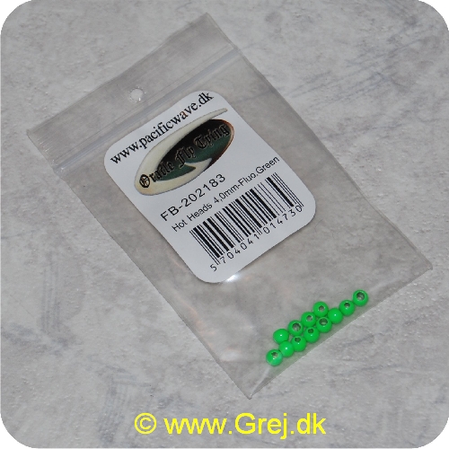 5704041014730 - Hot Heads perler til øjne - 4,0mm - Fluo. Grøn - ca. 15 stk