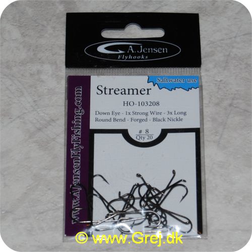 5704041017526 - Streamer kroge str. 8 - Down eye - 1x Strong Wire - 3x Long Round Bend - Messing farvet