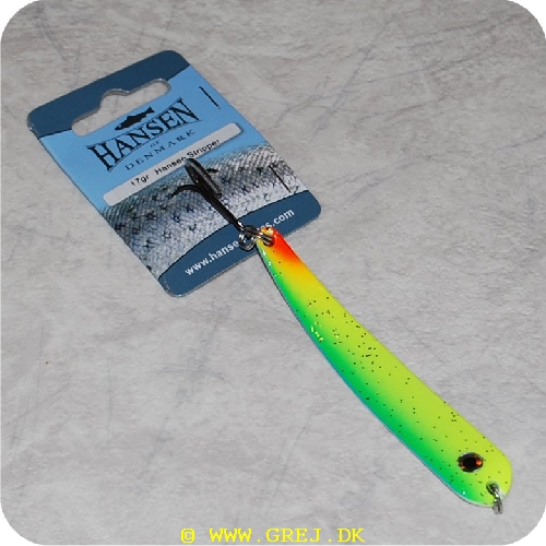 5706301665959 - Hansen Stripper 17g - 8.5 cm - Gul/grøn med sølvnister