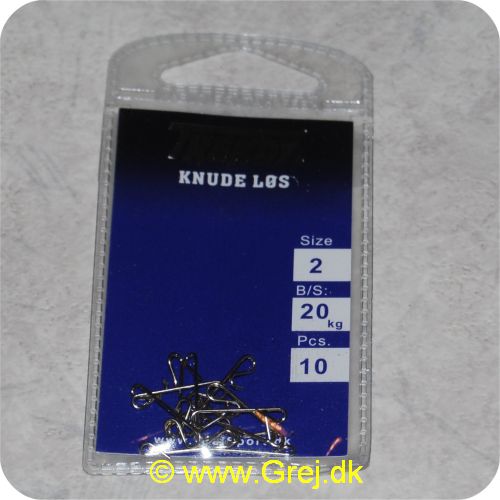 5707614820028 - Trendy Knude løs lås - Str. 2 - B/S 20 kg - 10 stk - Blanke