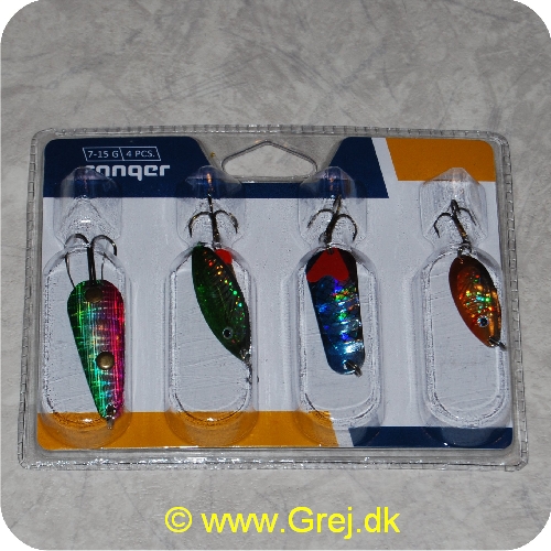 5709386287269 - Ranger agnsæt Gedde - 3 stk blink - 1 stk spinner - 7-15g