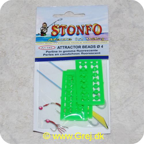 8028651014766 - Stonfo Attractor fluorecerende gummi beads (øjne) - 4mm - grønne - 40 stk