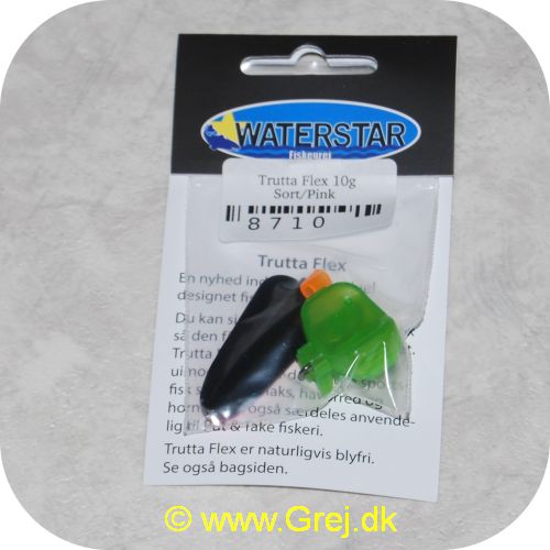 8710 - Trutta Flex  - 10 gram - Sort/Pink - En nyhed indenfor individuel designet fiskegrej.Du kan simpelthen BøJE Trutta Flex så den får den perfekte gang i vandet.Trutta Flex bliver dermed totalt uimodståelig for de kendte sportsfisk som f.eks. laks. havørred og hornfisk.Suveræn til Put & Take.