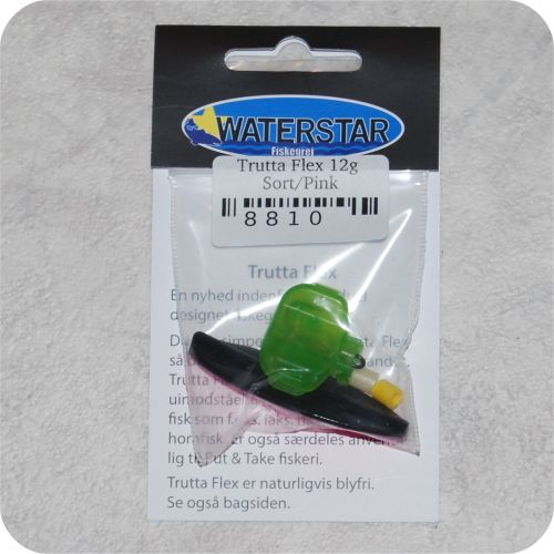 8810 - Trutta Flex  - 12 gram - Sort/Pink - En nyhed indenfor individuel designet fiskegrej.Du kan simpelthen BøJE Trutta Flex så den får den perfekte gang i vandet.Trutta Flex bliver dermed totalt uimodståelig for de kendte sportsfisk som f.eks. laks. havørred og hornfisk.Suveræn til Put & Take.