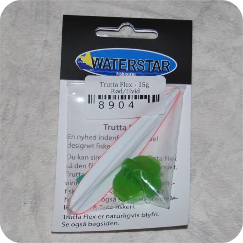 8904 - Trutta Flex - 15 gram - Hvid/Rød<BR>En nyhed indenfor individuel designet fiskegrej.<BR>Du kan simpelthen Bøje Trutta Flex så den får den perfekte gang i vandet.<BR>Trutta Flex bliver dermed totalt uimodståelig for de kendte sportsfisk som f.eks. laks. havørred og hornfisk.<BR>Suveræn til Put & Take.