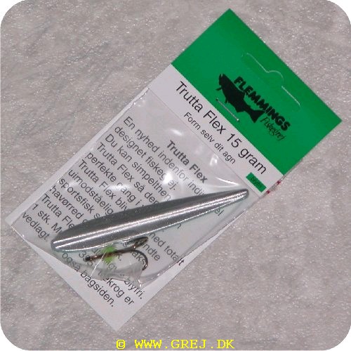 8912 - Trutta Flex - 15 gram - Grøn/Sølv<BR>En nyhed indenfor individuel designet fiskegrej.<BR>Du kan simpelthen Bøje Trutta Flex så den får den perfekte gang i vandet.<BR>Trutta Flex bliver dermed totalt uimodståelig for de kendte sportsfisk som f.eks. laks. havørred og hornfisk.<BR>Suveræn til Put & Take.