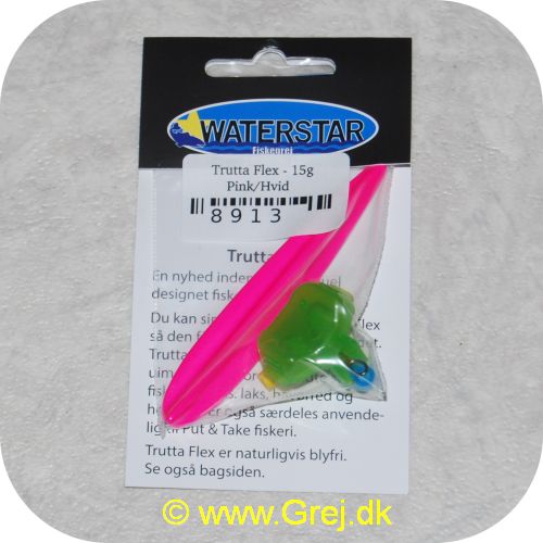 8913 - Trutta Flex - 15 gram - Pink/HvidEn nyhed indenfor individuel designet fiskegrej.Du kan simpelthen Bøje Trutta Flex så den får den perfekte gang i vandet.Trutta Flex bliver dermed totalt uimodståelig for de kendte sportsfisk som f.eks. laks. havørred og hornfisk.Suveræn til Put & Take.