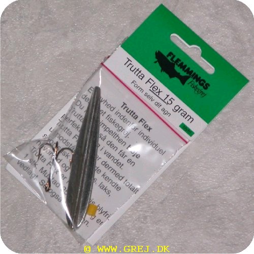 8914 - Trutta Flex - 15 gram - Sølv/Sølv<BR>En nyhed indenfor individuel designet fiskegrej.<BR>Du kan simpelthen Bøje Trutta Flex så den får den perfekte gang i vandet.<BR>Trutta Flex bliver dermed totalt uimodståelig for de kendte sportsfisk som f.eks. laks. havørred og hornfisk.<BR>Suveræn til Put & Take.