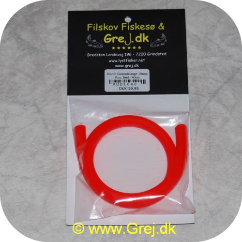 ROD1040 - Stonfo Gummislange 10 mm  - Fluo. Rød - 40 cm - Til forfang og fluer